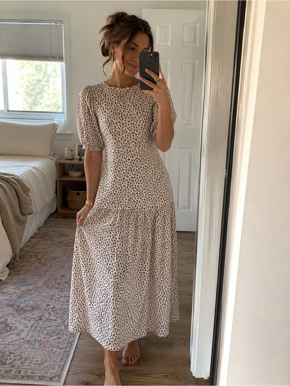 Doen Asalea Floral Maxi Dress in Wild Bayberry Bloom Size L